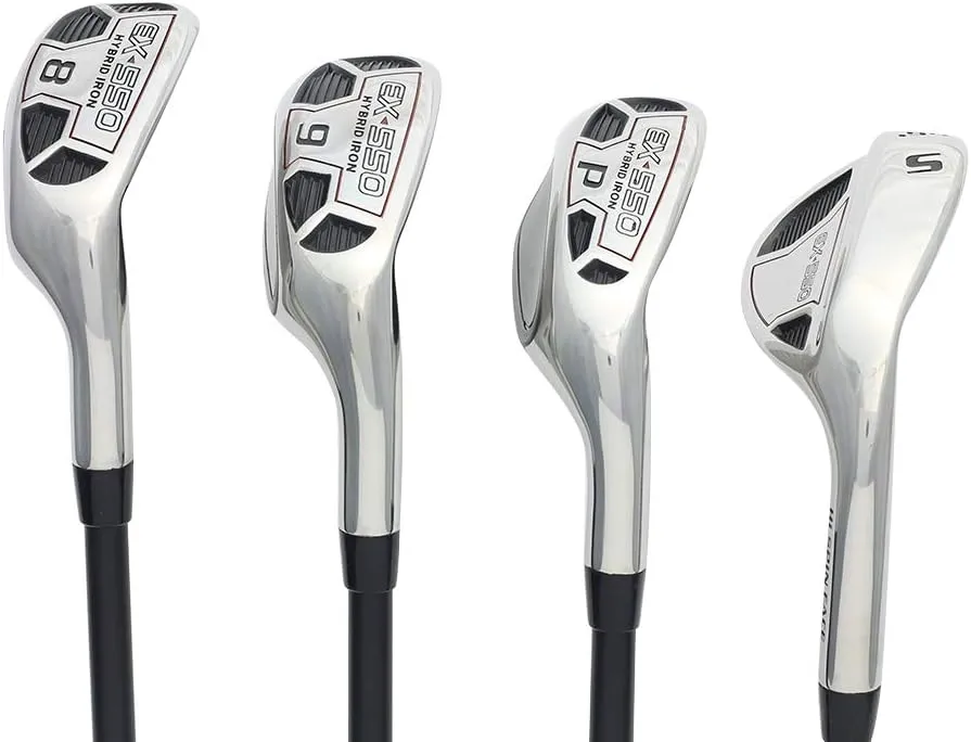Men’s Powerbilt Golf EX-550 Hybrid Iron Set, which Includes: #8, 9, PW  SW Senior Flex Right Handed Utility “A” Flex Club