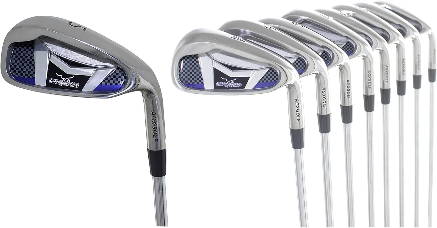 Men's Same Length Irons Set 4-9 Irons   PW   Bonus SW, Stainless Steel: Senior, Regular or Stiff Flex Cadet, Regular or Tall Length; Right Hand Built in The USA