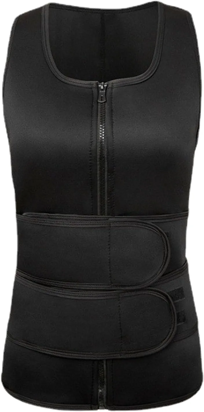 Men's Sauna Waist Trainer Vest Sweat Vest with Trimmer Belt Workout Tank Top Weight Loss Body Shaper​