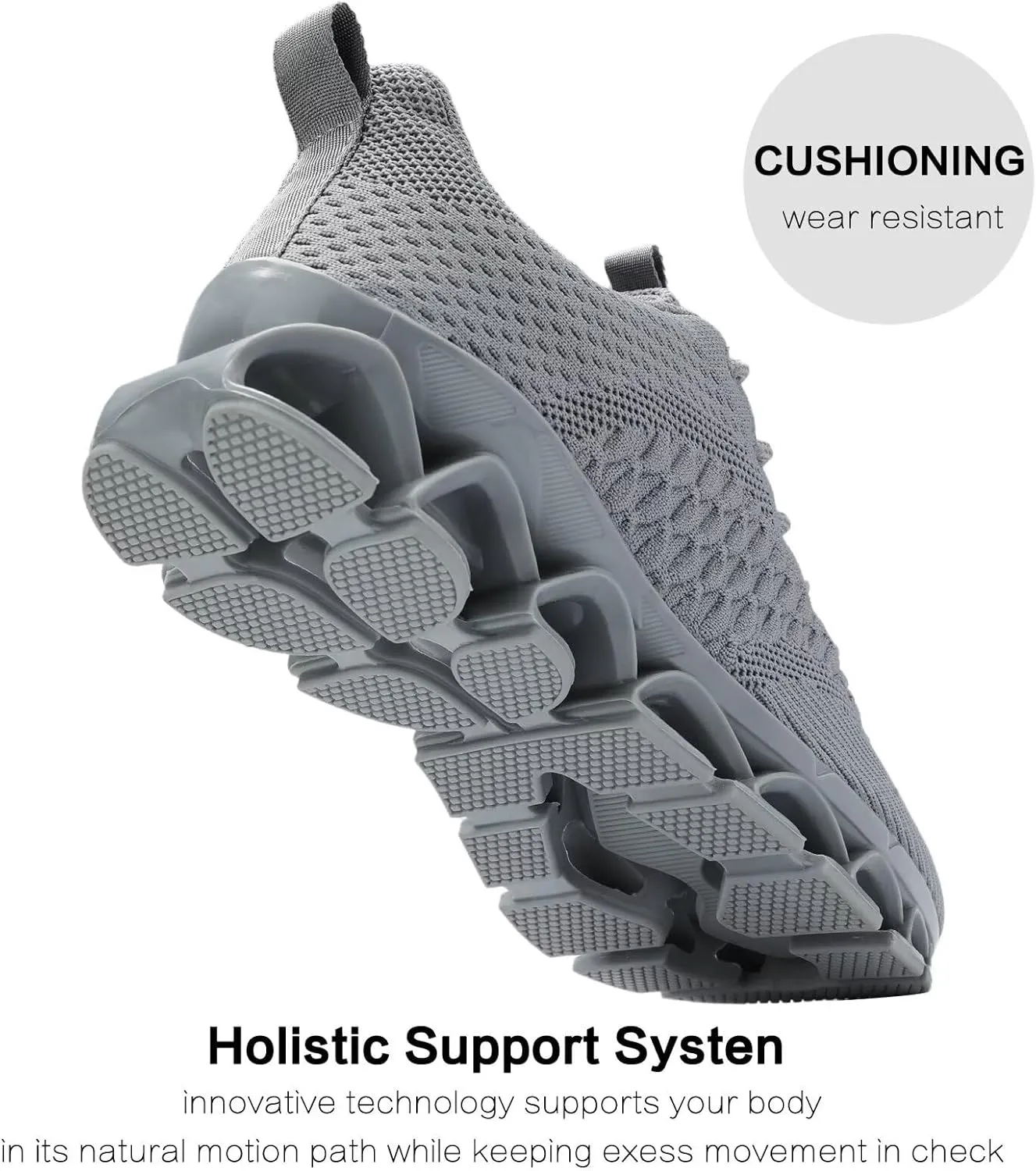 Men's Slip on Walking Running Shoes Blade Tennis Casual Fashion Sneakers Comfort Non Slip Work Sport Athletic Trainer