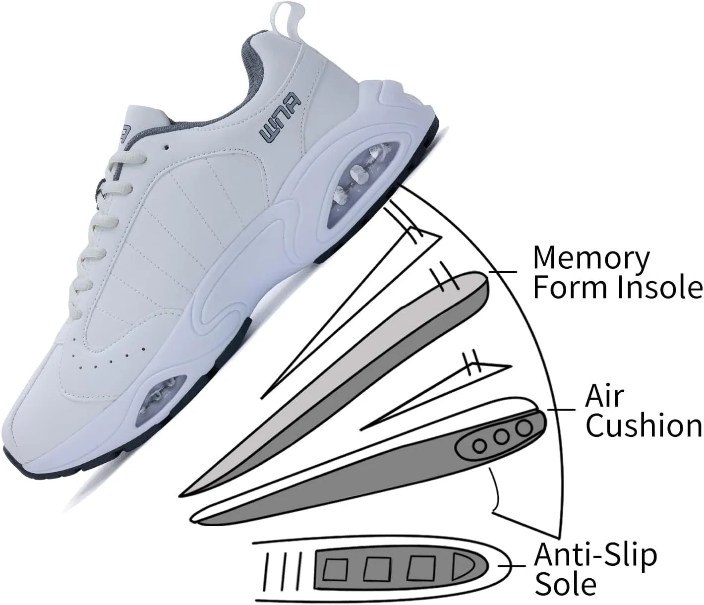 Mens Tennis Running Shoes Air Athletic Comfortable Walking Shoes Gym Jogging Workout Breathable Fashion Sneaker Size US 7-13