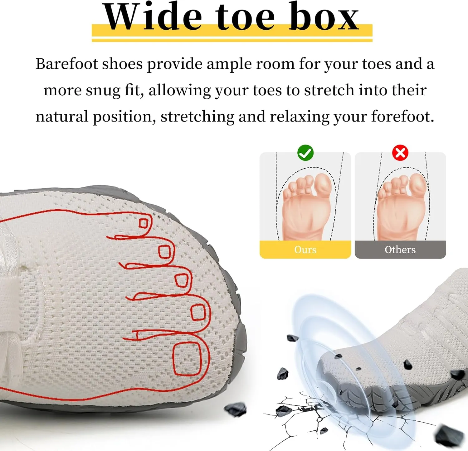 Mens Womens Barefoot Shoes Slip On Water Shoes with Wide Toe Box Zero Drop Design Minimalist Footwear ldeal for Walking Hiking and Grounding Activities
