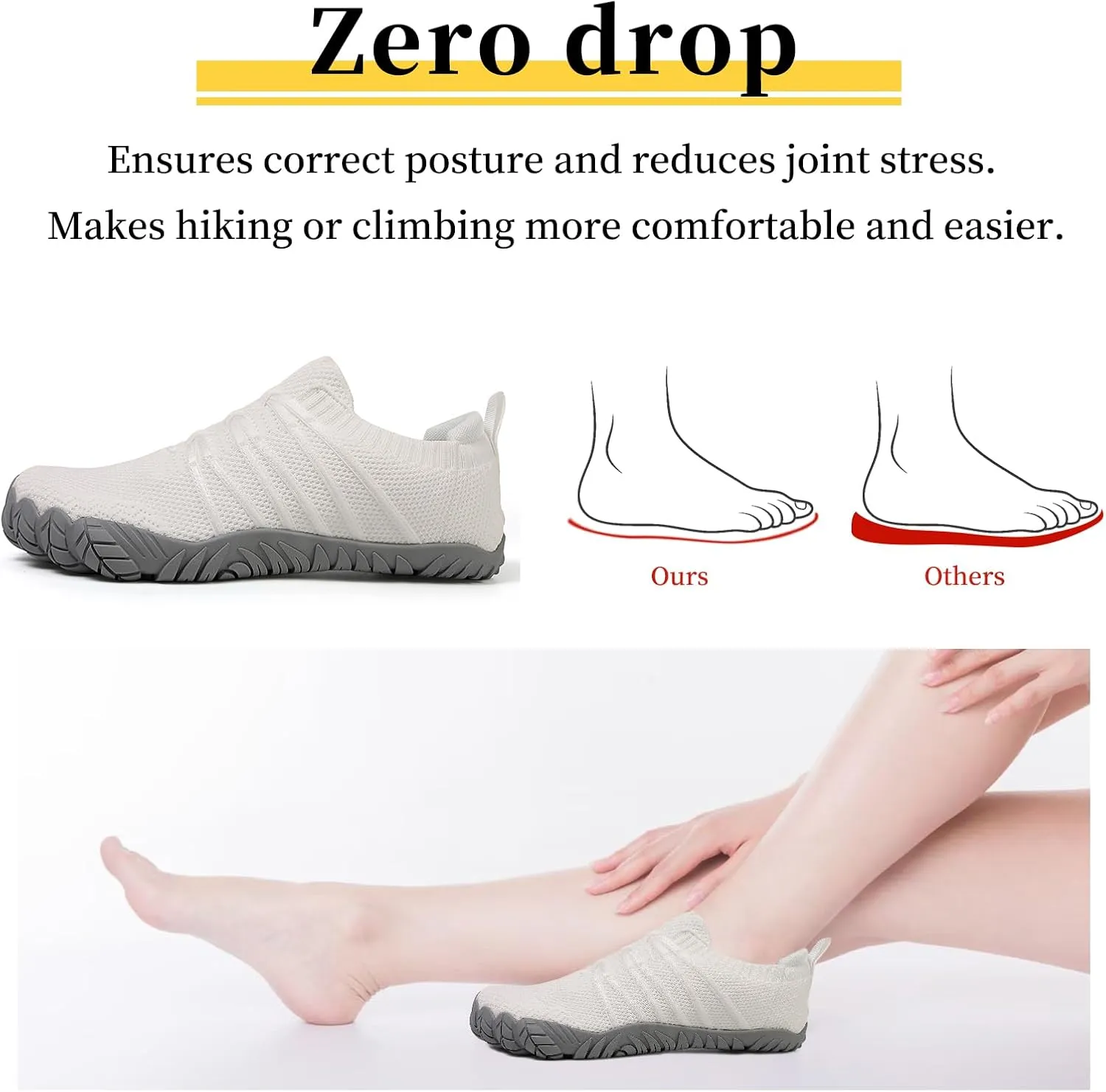 Mens Womens Barefoot Shoes Slip On Water Shoes with Wide Toe Box Zero Drop Design Minimalist Footwear ldeal for Walking Hiking and Grounding Activities