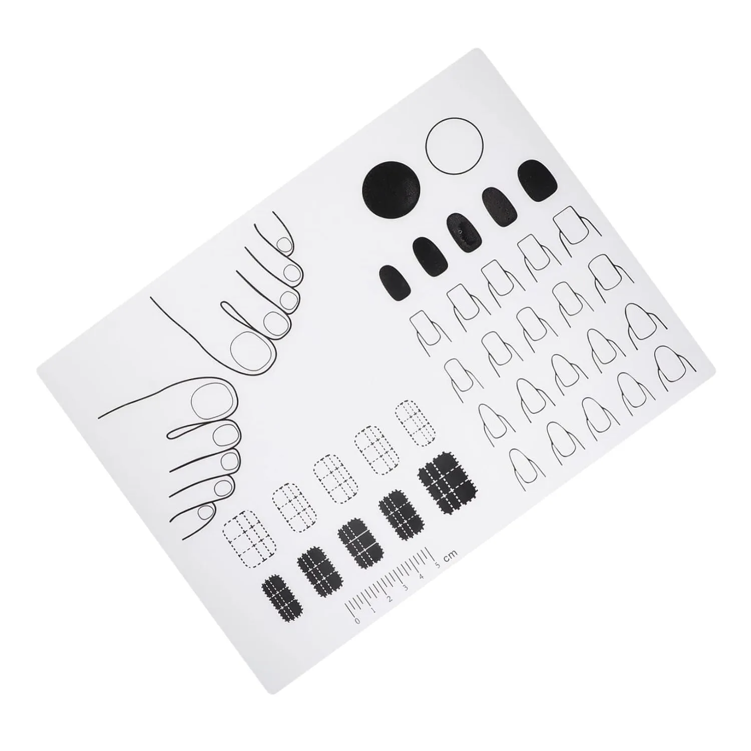 MERRYHAPY Silicone Manicure Pad Nail Training Mat Practice Bits Shape Crafting Fingers Hands Tip Extra Large Application The Silicon Manicure Trainer Removable Fingernail White