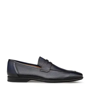 Mezlan E20693 Men's Shoes Navy Deer-Skin Leather Penny Loafers (MZ3603)