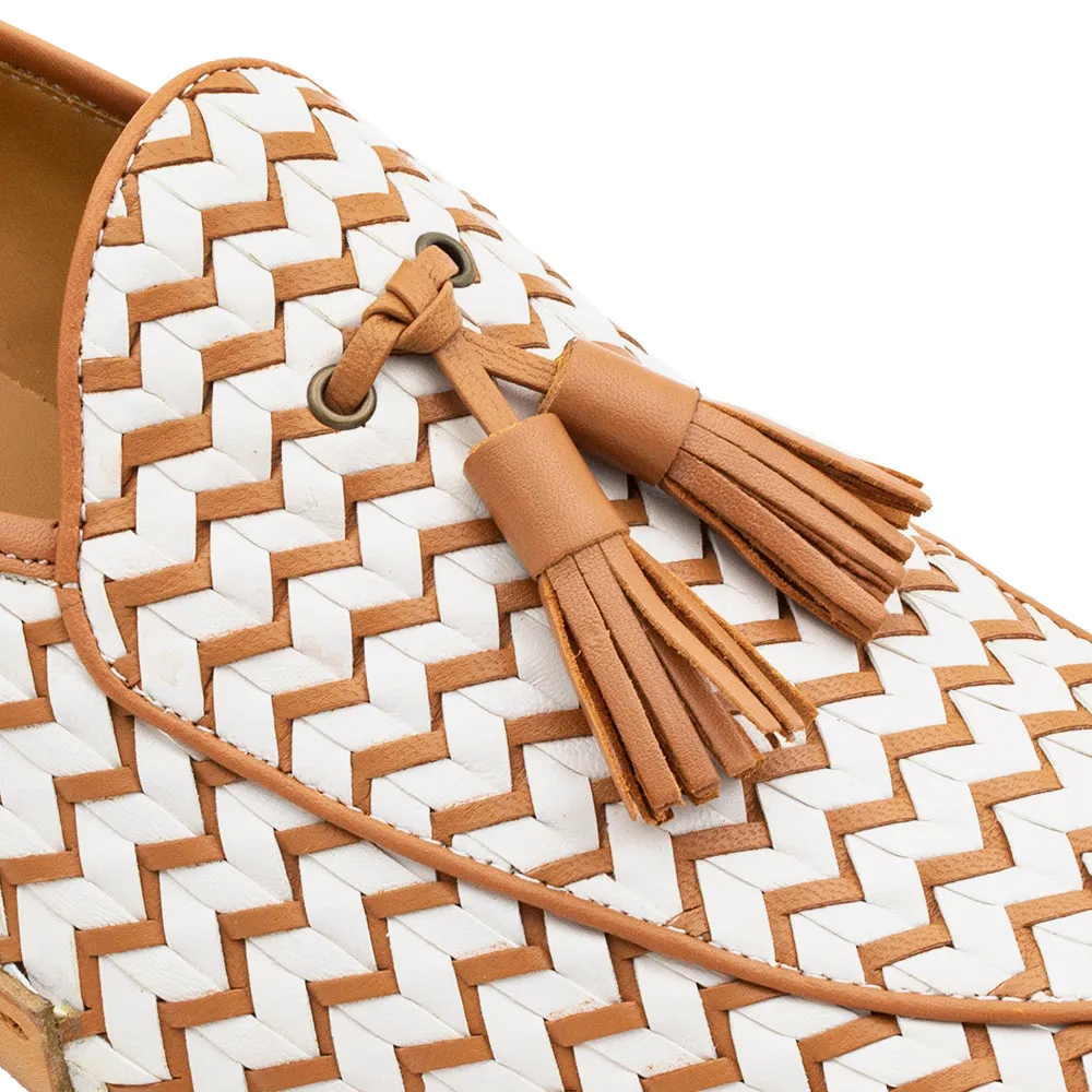 Mezlan Sants Men's Shoes Woven Leather Slip-on Tassels Loafer (MZ3834)