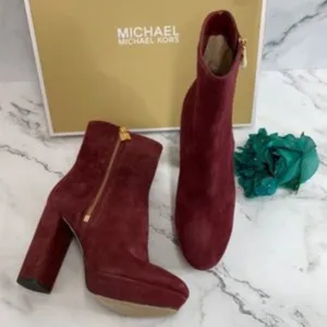 MICHAEL MICHAEL KORS Frenchie Platform Brandy Suede Booties 5