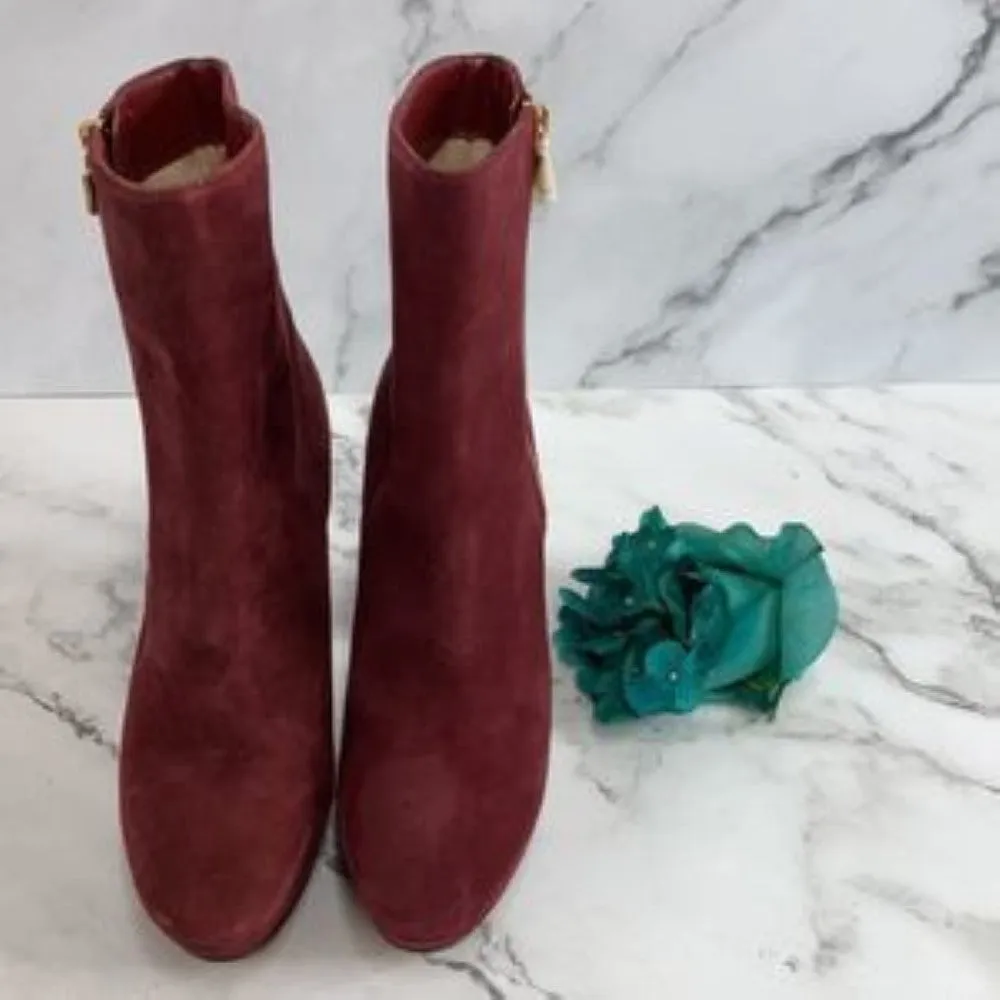 MICHAEL MICHAEL KORS Frenchie Platform Brandy Suede Booties 5