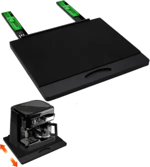MinBoo Bamboo Appliance Slider,Sliding Tray for Coffee Maker, Kitchen Countertop Appliance Rolling Tray,Slides Easily from under the Cabinet,Wide -Black- Large (16"Wx13"D)