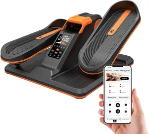 Mini Under Desk Elliptical Machine - Electric Seated Pedal Exerciser with Smart App Control, 5 Preset Programs & 7 Speeds/Resistance, Silent Motor, Portable Leg & Core Trainer for Home/Office