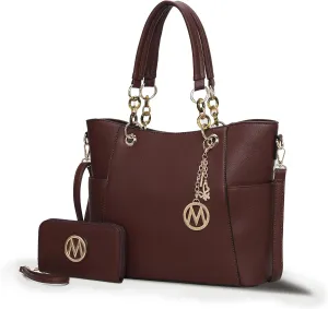 MKF Collection Tote Bag for Women, Handbag Set with Wallet-Top-Handle- Vegan Leather Purse