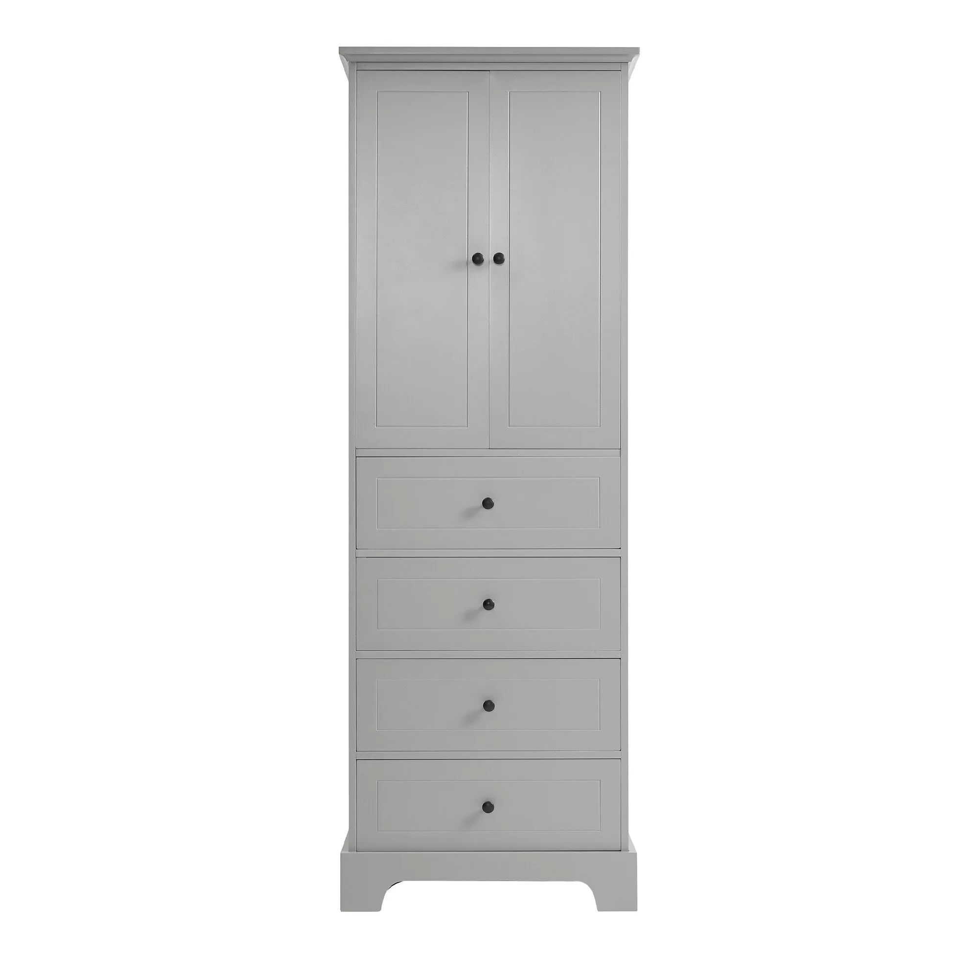 Modern Multifunctional Storage Cabinet, Freestanding Cabinet with 4 Drawers Adjustable Shelf for Bathroom and Office