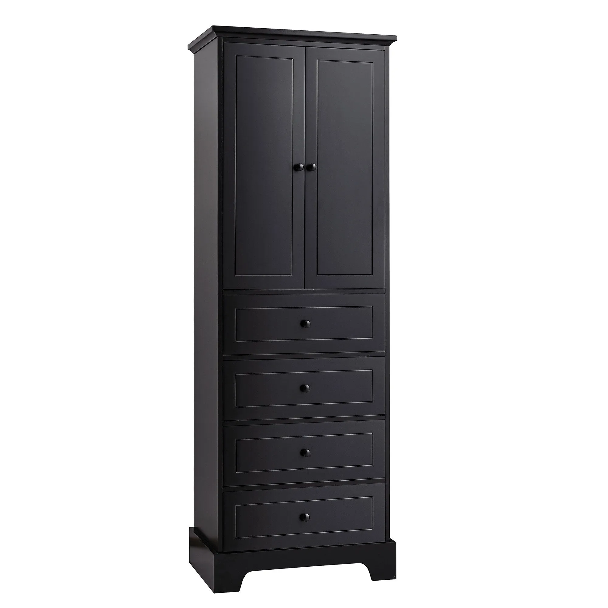Modern Multifunctional Storage Cabinet, Freestanding Cabinet with 4 Drawers Adjustable Shelf for Bathroom and Office