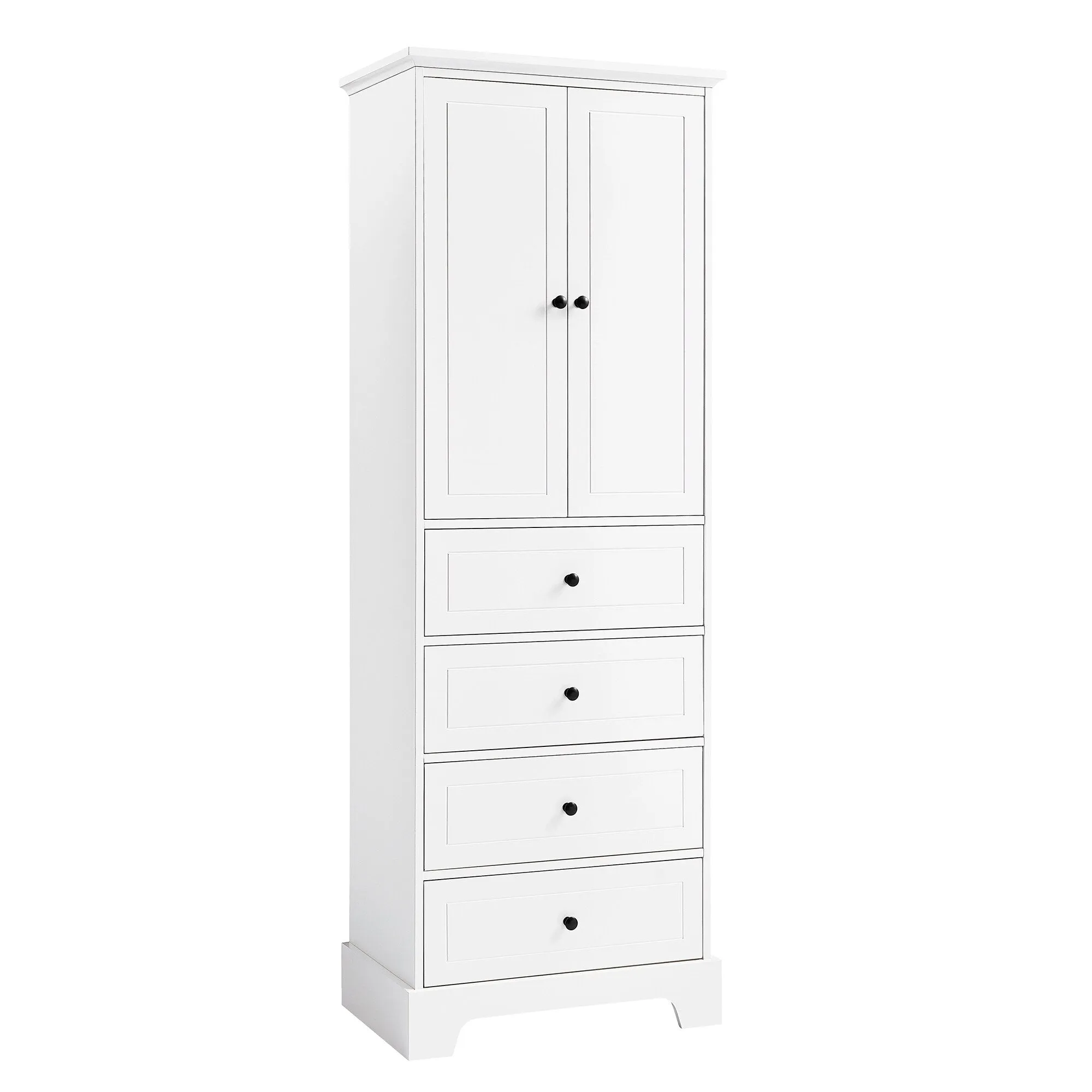 Modern Multifunctional Storage Cabinet, Freestanding Cabinet with 4 Drawers Adjustable Shelf for Bathroom and Office