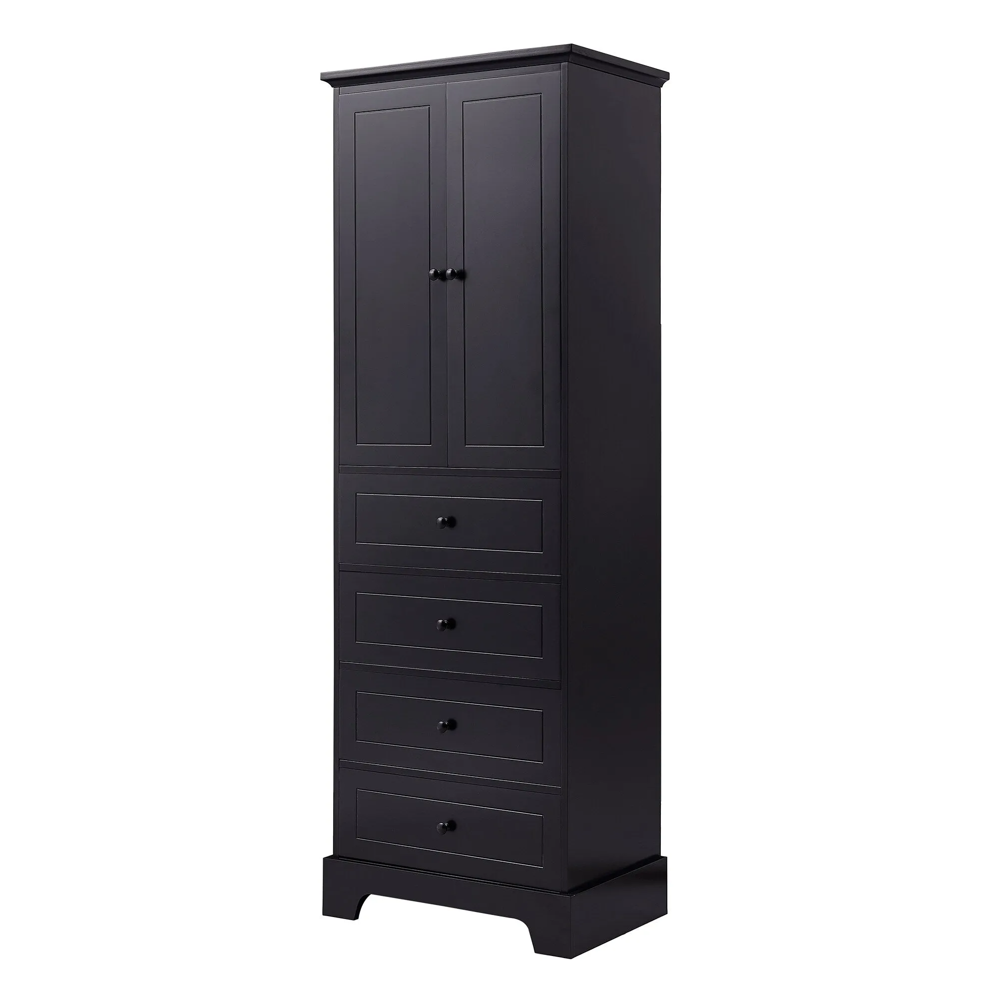 Modern Multifunctional Storage Cabinet, Freestanding Cabinet with 4 Drawers Adjustable Shelf for Bathroom and Office