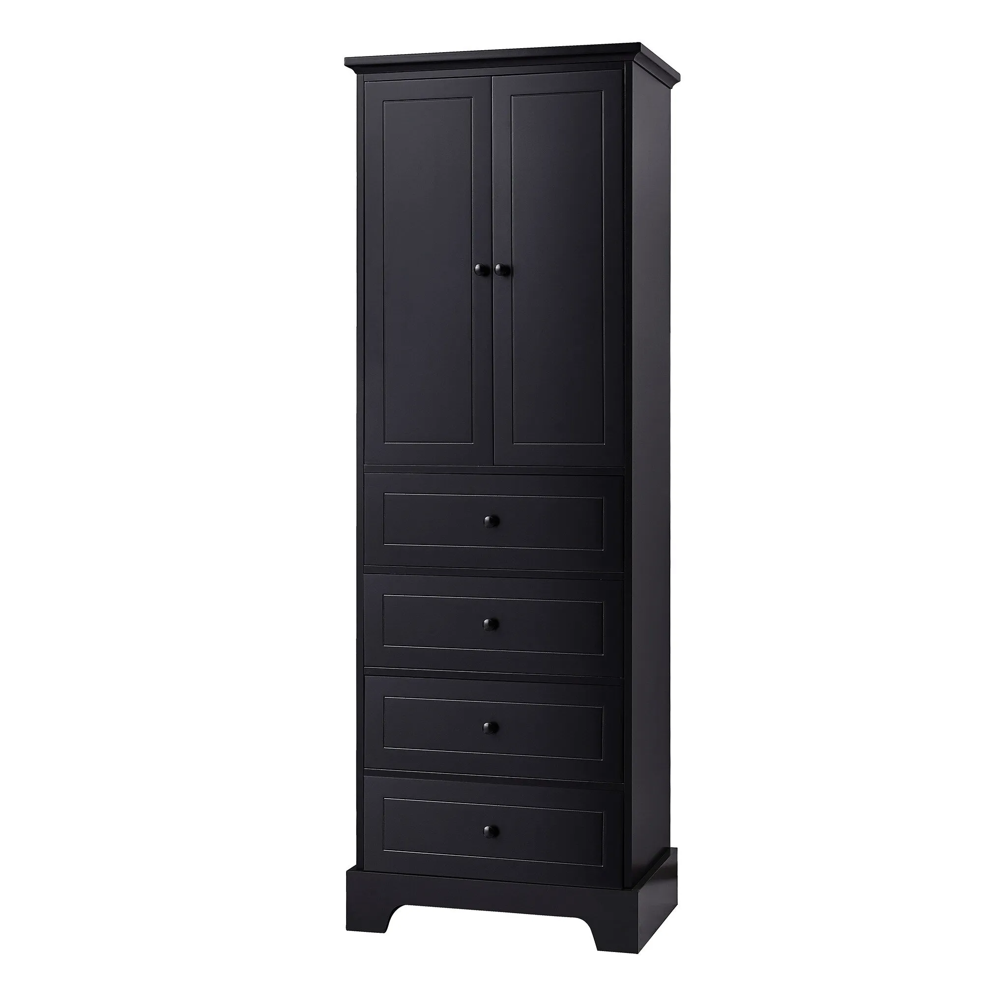 Modern Multifunctional Storage Cabinet, Freestanding Cabinet with 4 Drawers Adjustable Shelf for Bathroom and Office