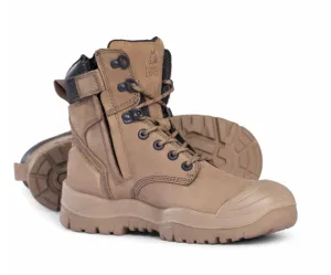 MONGREL 561060 HIGH ANKLE ZIPSIDER WITH SCUFF CAP - STONE