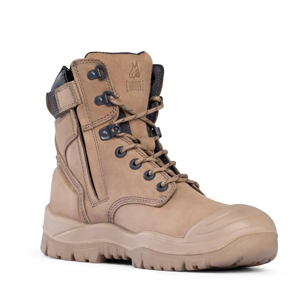 MONGREL 561060 HIGH ANKLE ZIPSIDER WITH SCUFF CAP - STONE
