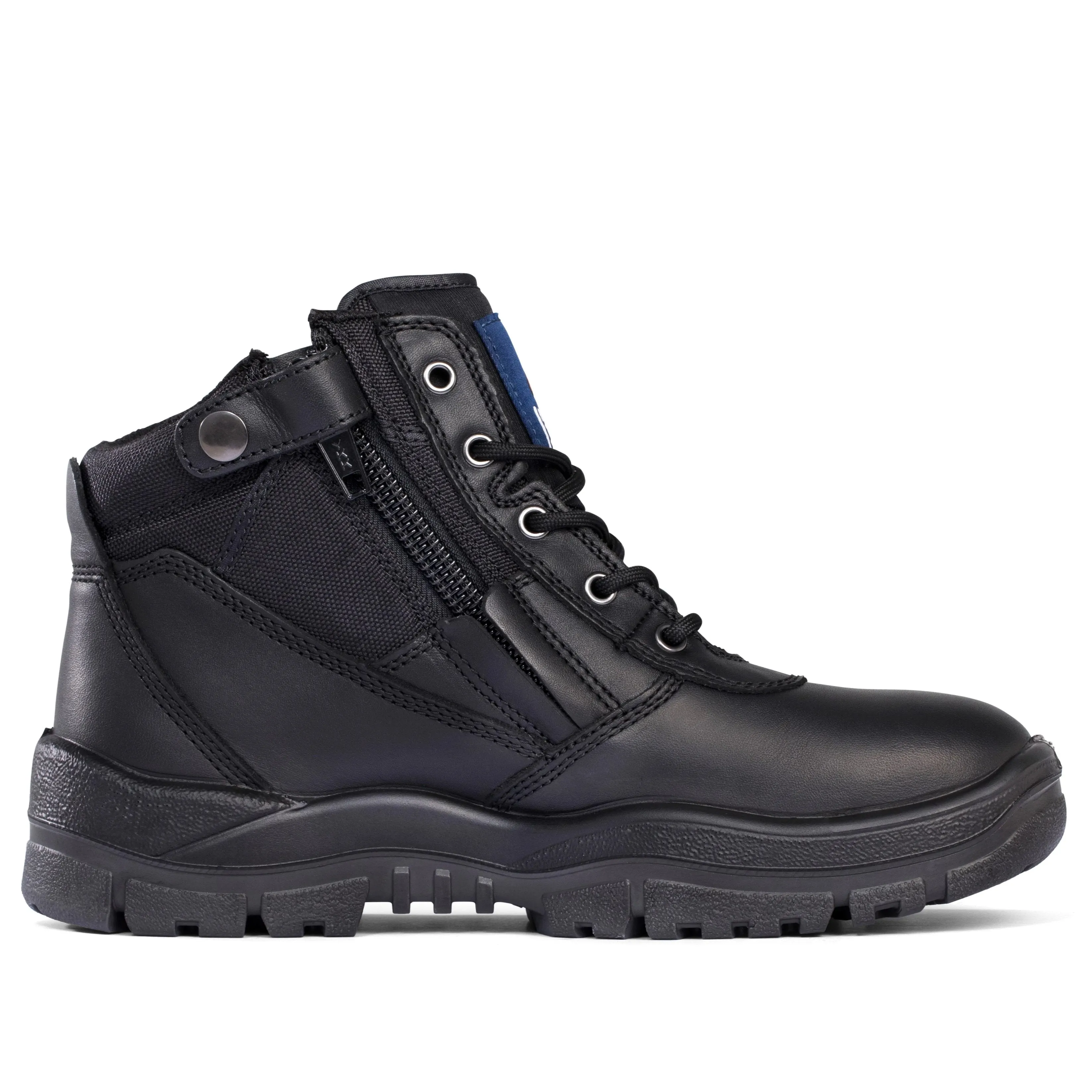 Mongrel - Black Low Lace Up Zip Sided Safety Boot