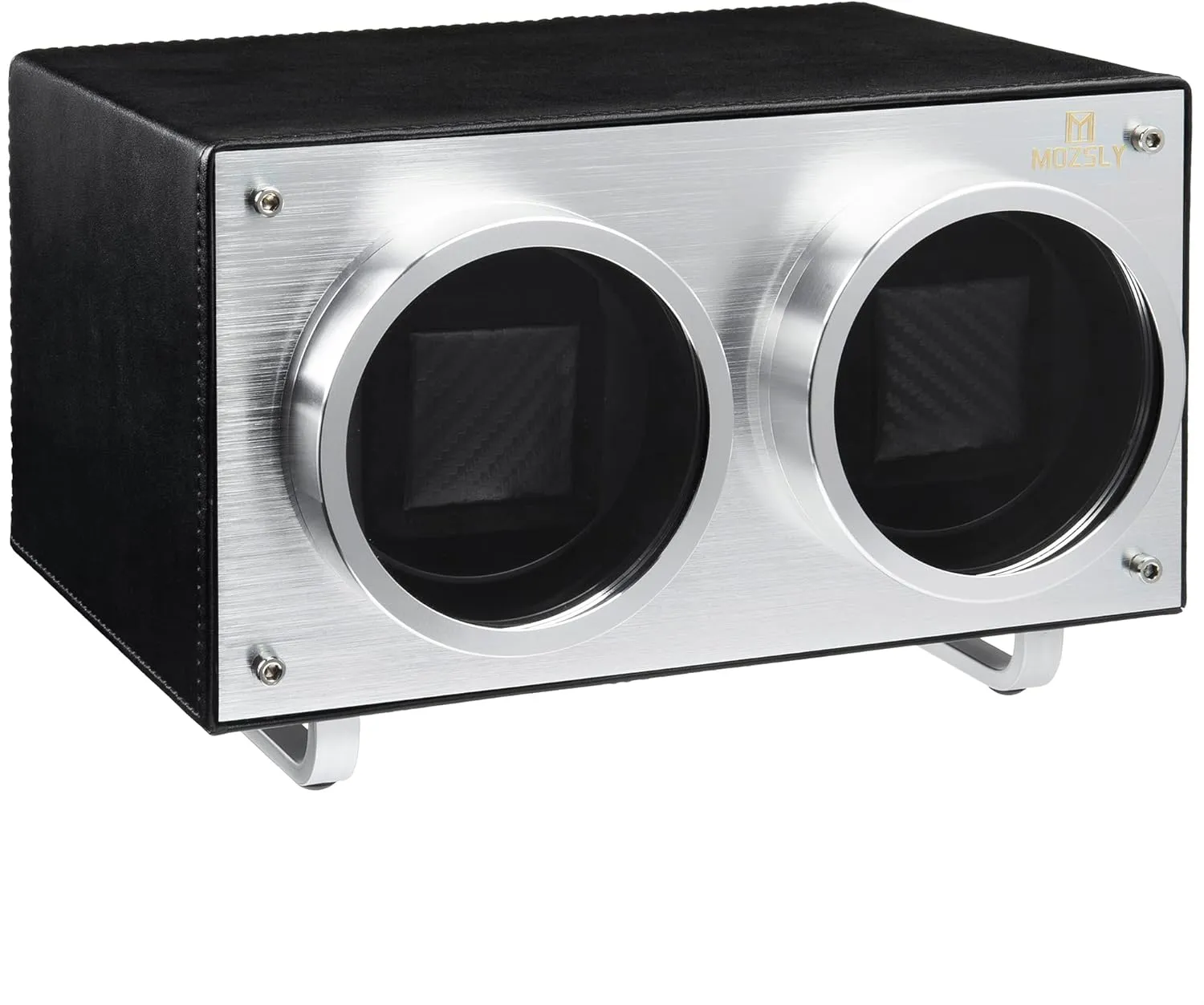 MOZSLY Double Watch Winder for Automatic Watches Quiet Motor PU Leather