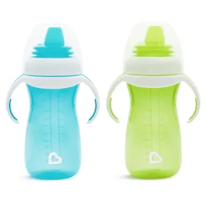 Munchkin® Gentle™ Transition Sippy Cup with Trainer Handles, 10 Ounce, 2 Pack, Blue/Green
