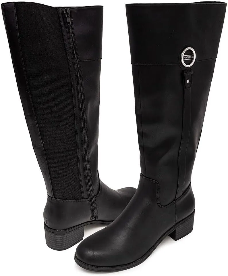 Nautica Women's Tall Shaft Riding Boots: Stylish Knee-High Dress Shoes for Fall & Winter