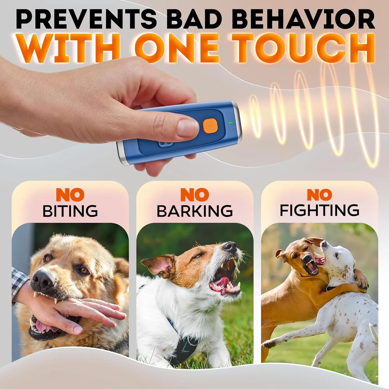 NEW 2025 Dog Bark Deterrent Device - Dog Barking Control Devices Stops Bad Behavior - Rechargeable Ultrasonic Pet Whistle to Stop Barking with The Touch of a Button up to 16,4 FT (5-120 LBS Blue)