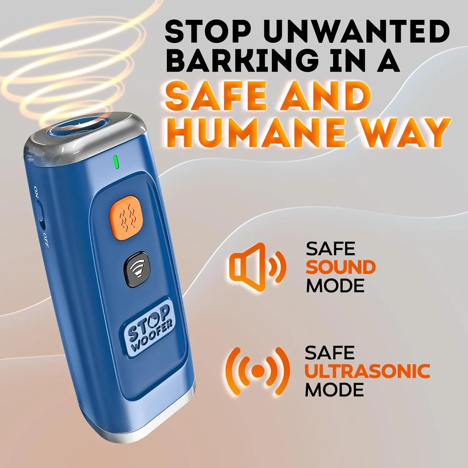 NEW 2025 Dog Bark Deterrent Device - Dog Barking Control Devices Stops Bad Behavior - Rechargeable Ultrasonic Pet Whistle to Stop Barking with The Touch of a Button up to 16,4 FT (5-120 LBS Blue)