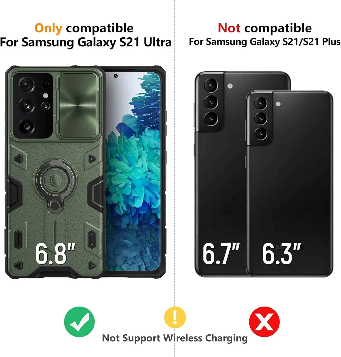Nillkin Camshield Armor case for Samsung Galaxy S21 Ultra with Kickstand Ring Holder - Camera Cover S21 Ultra Rugged Shield Matte Military Grade Case 6.8’’