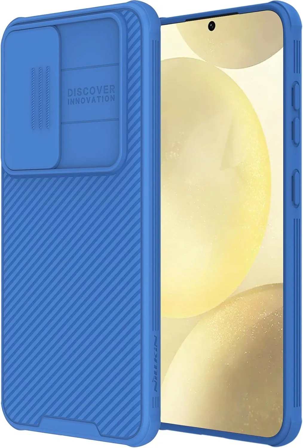 Nillkin for Samsung Galaxy S24 Case with Camera Cover, [Non Slip & Anti-Fingerprint] [Drop Protection], Slim Thin Protective Phone Case for Samsung S24 6.1 Inch, Blue