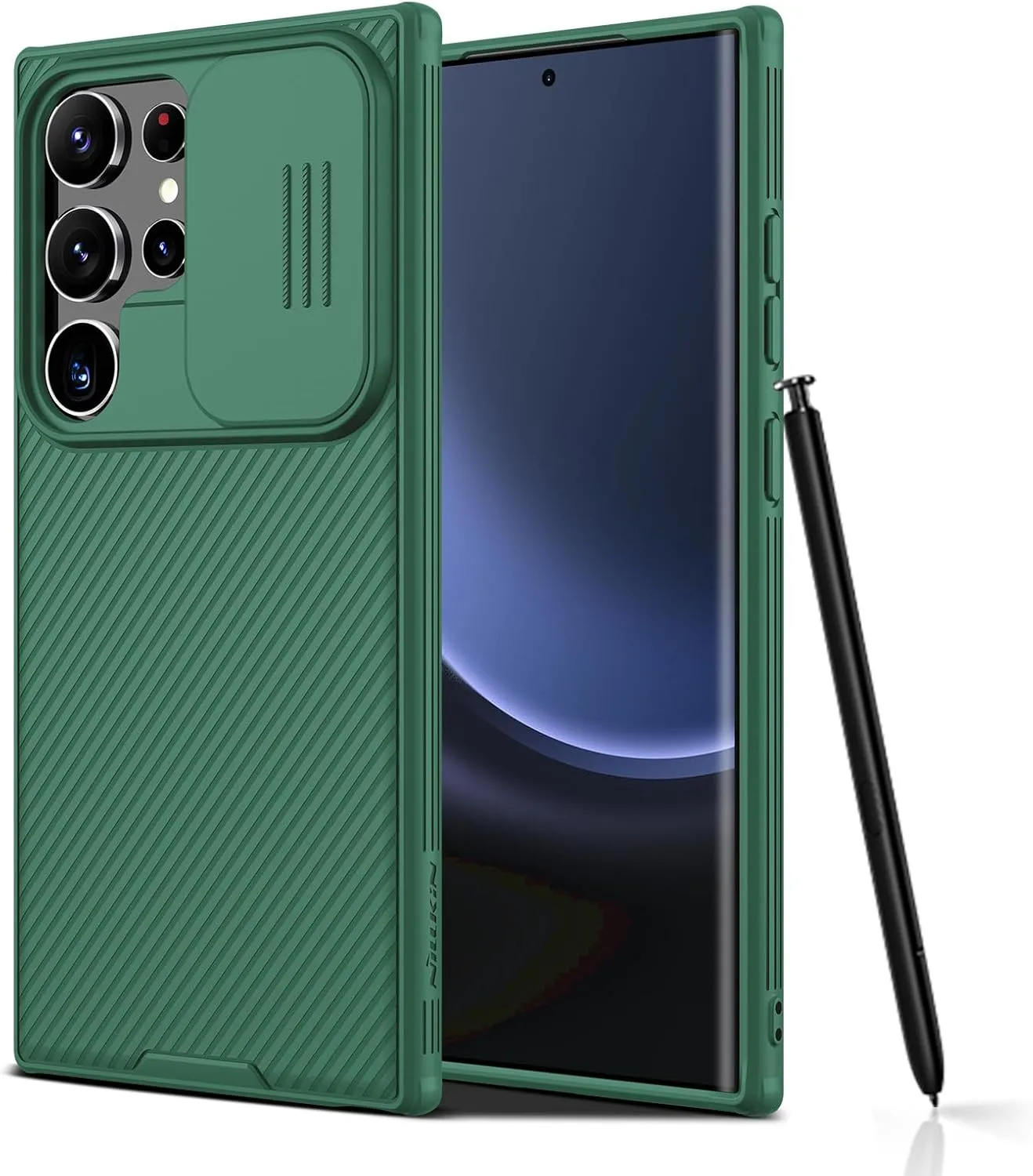 Nillkin Galaxy S24 Ultra Case, CamShield Pro with Slide Camera Cover, S24 Ultra 5G Slim Phone Case 2024 6.8'' (Green)