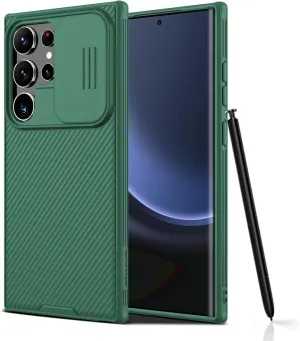 Nillkin Galaxy S24 Ultra Case, CamShield Pro with Slide Camera Cover, S24 Ultra 5G Slim Phone Case 2024 6.8'' (Green)