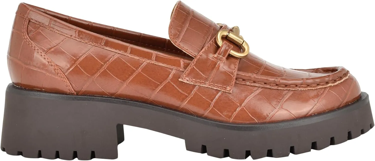 Nine West Women's Allmy Round Toe Lug Sole Casual Loafers