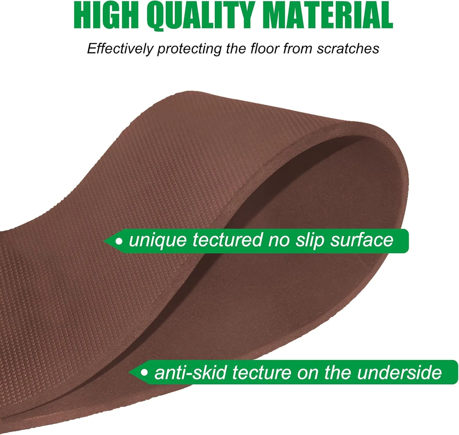 Non Skid Rubber Furniture Pads for Recliners,Furniture Grippers, Gripper Pads,Anti Slide Furniture Pads Hardwood Floor Protector,Fits Recliners,Swivel Chairs,Brown Solid Pad (25.2’’ Outside Diameter)