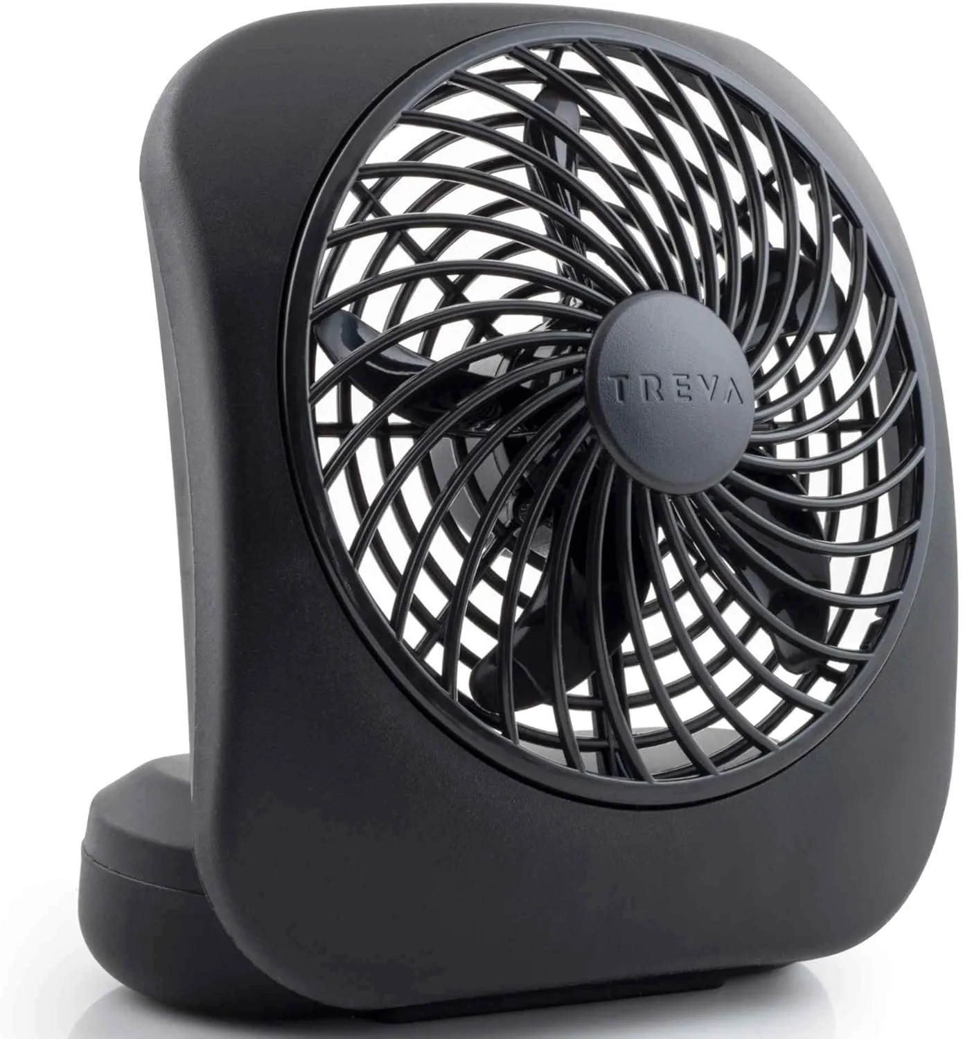 O2COOL Treva 5 Inch Battery Powered Fan Portable Desk Fan 2 Cooling Speeds with Compact Folding & Tilt Design Cubicle Accessories Small Portable 2 Pack (Black)