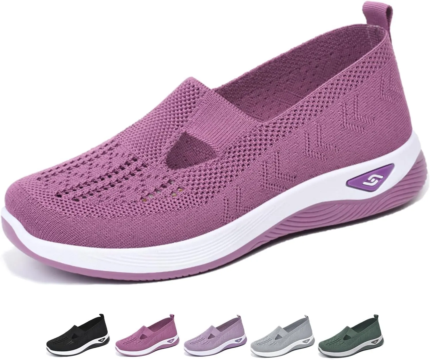 Orthopedic Walking Shoes for Women 2024 New Women's Woven Breathable Soft Sole Shoes Mesh Slip On Sneakers