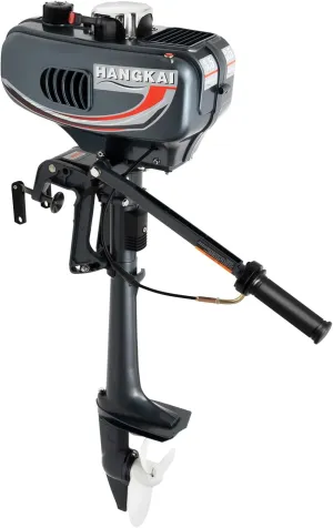 Outboard Motor Boat Engine2 Stroke 3.5 Hp,49cc Fishing Boat Engine Gas-Powered With Air-Cooling System, 2.5kw Marine Boat Motor Cdi Ignition System,For Inflatable Boats, Iron Boats, Plastic Boats