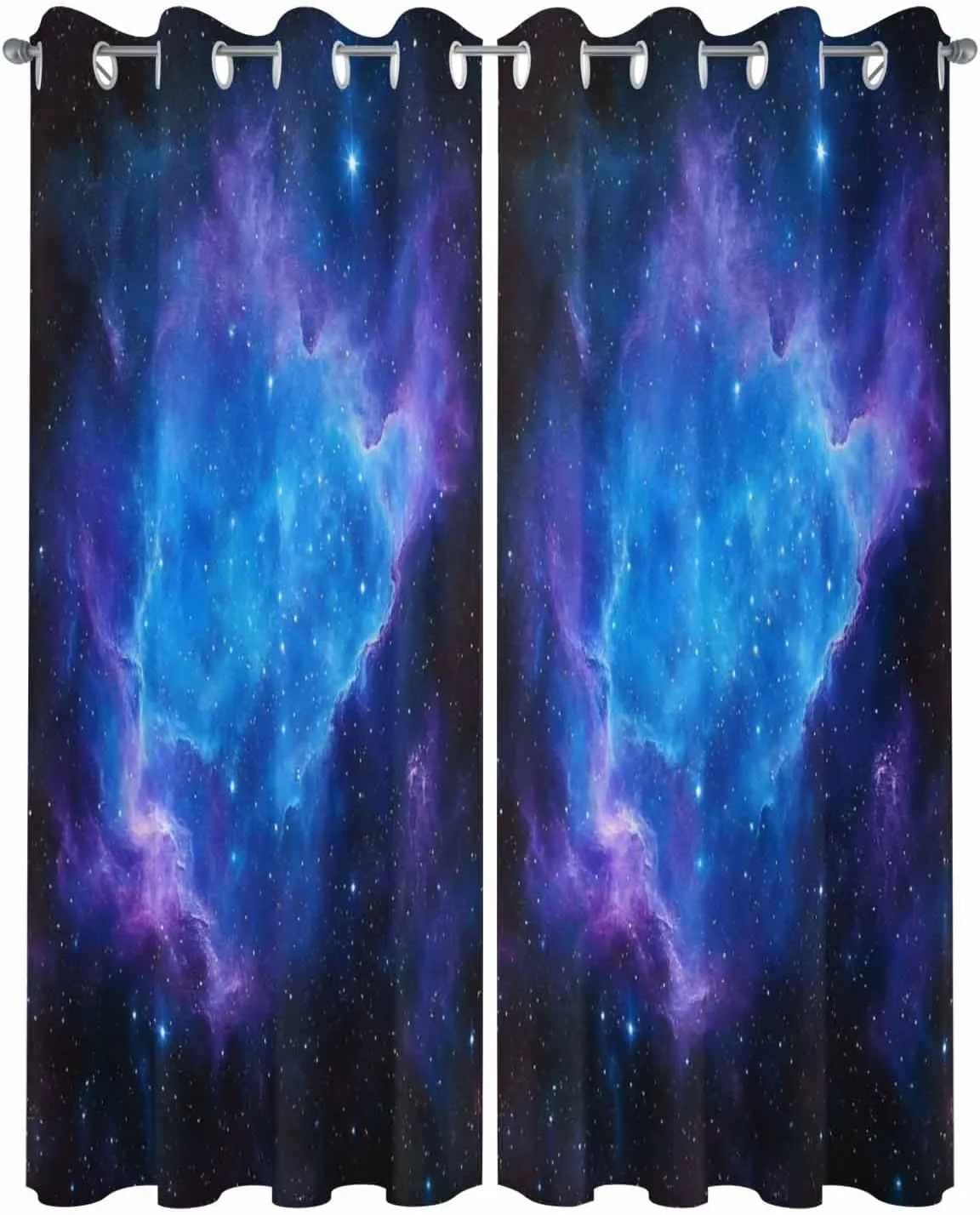 Outdoor Curtains for Patio Waterproof, Blue Purple Outdoor Privacy Panels Grommet, Modern Abstract Night Sky Stars Blackout Outside Curtains for Porch/Cabana/Pergola/Gazebo 54"x95", 2 Panels