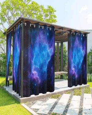 Outdoor Curtains for Patio Waterproof, Blue Purple Outdoor Privacy Panels Grommet, Modern Abstract Night Sky Stars Blackout Outside Curtains for Porch/Cabana/Pergola/Gazebo 54"x95", 2 Panels