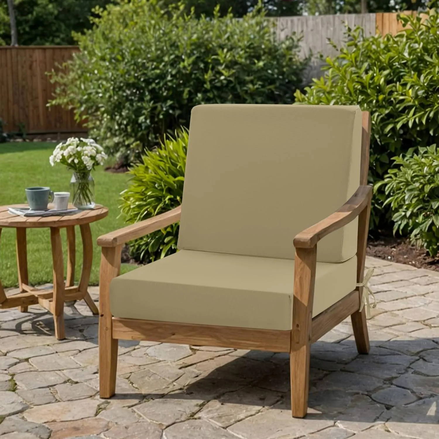 Outdoor Cushions for Patio Furniture, Outdoor Seat and Back Cushion, Waterproof Hampton Bay Deep Seat Replacement Couch Cushions for Garden Lawn, 24x24