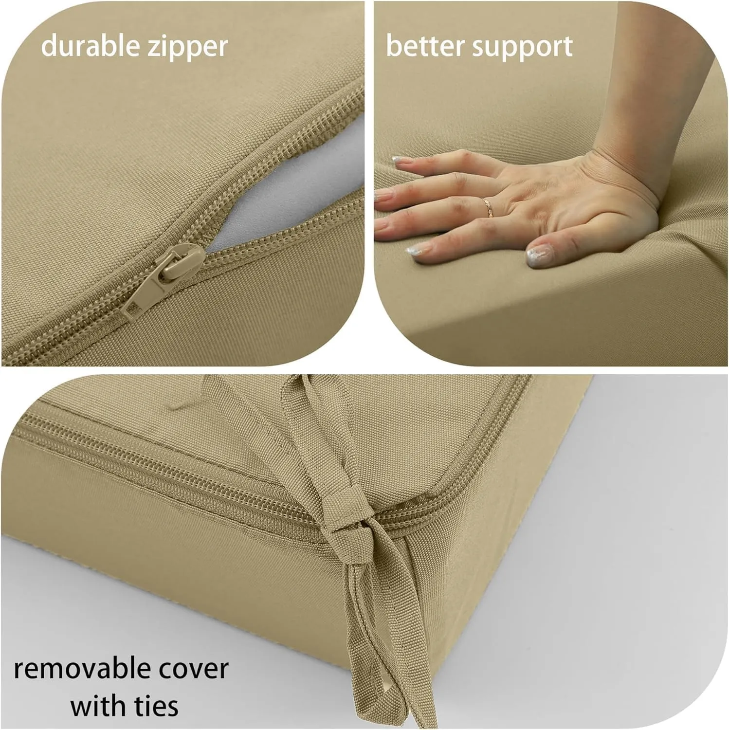 Outdoor Cushions for Patio Furniture, Outdoor Seat and Back Cushion, Waterproof Hampton Bay Deep Seat Replacement Couch Cushions for Garden Lawn, 24x24