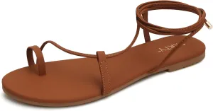 PARTY Women's Strappy Sandals Lace Up Flats Tie Up Shoes Wrap Flip Flop