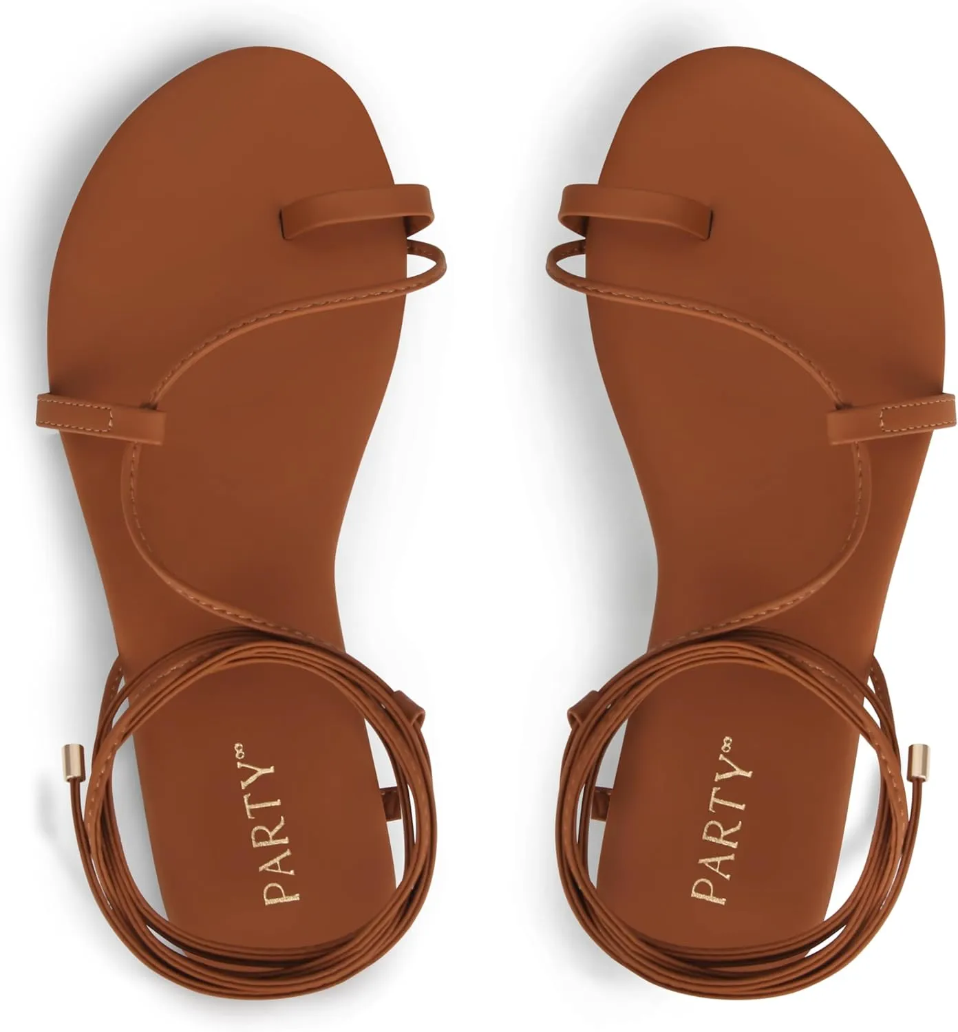 PARTY Women's Strappy Sandals Lace Up Flats Tie Up Shoes Wrap Flip Flop