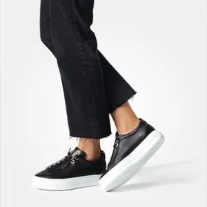 Paul Green Black Leather Trainer