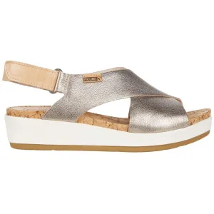 Pikolinos Mykonos Metallic Calfskin Leather Women's Strappy Peep Toe Sandals