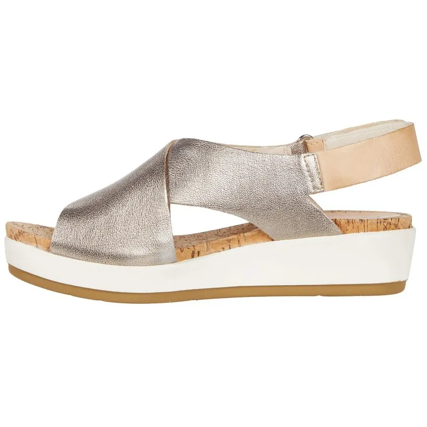 Pikolinos Mykonos Metallic Calfskin Leather Women's Strappy Peep Toe Sandals