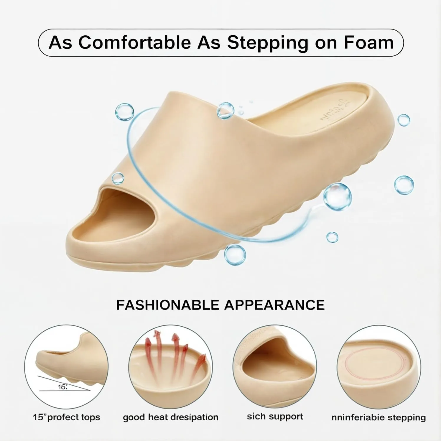 Pillow Slippers for Women and Men Cloud Platform Slides Anti Slip Cloud Slippers Lightweight EVA Comfy Shower Slides Open Toe Sandals for Indoor and Outdoor