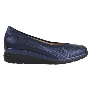 Pitillos Ladies Low Wedge Pumps - 10373 - Navy