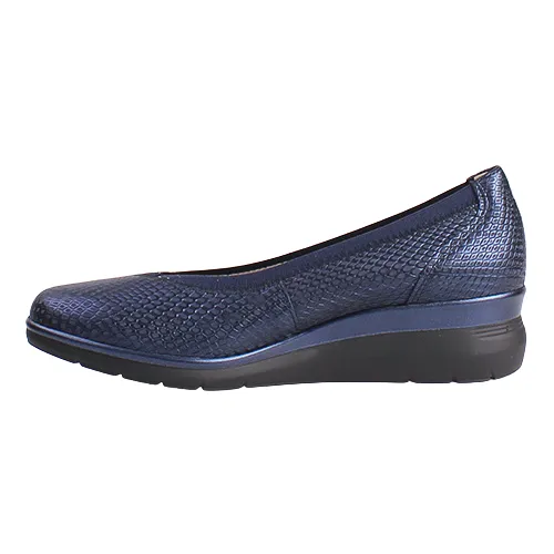 Pitillos Ladies Low Wedge Pumps - 10373 - Navy