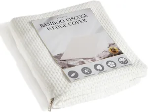 PLANETOFBAMBOO Bamboo Viscose Top Layer Wedge Pillow Case Cover 24x24x7.5, Moisture-Wicking, Cooling and Breathable Wedge Pillow Cover with Zipper